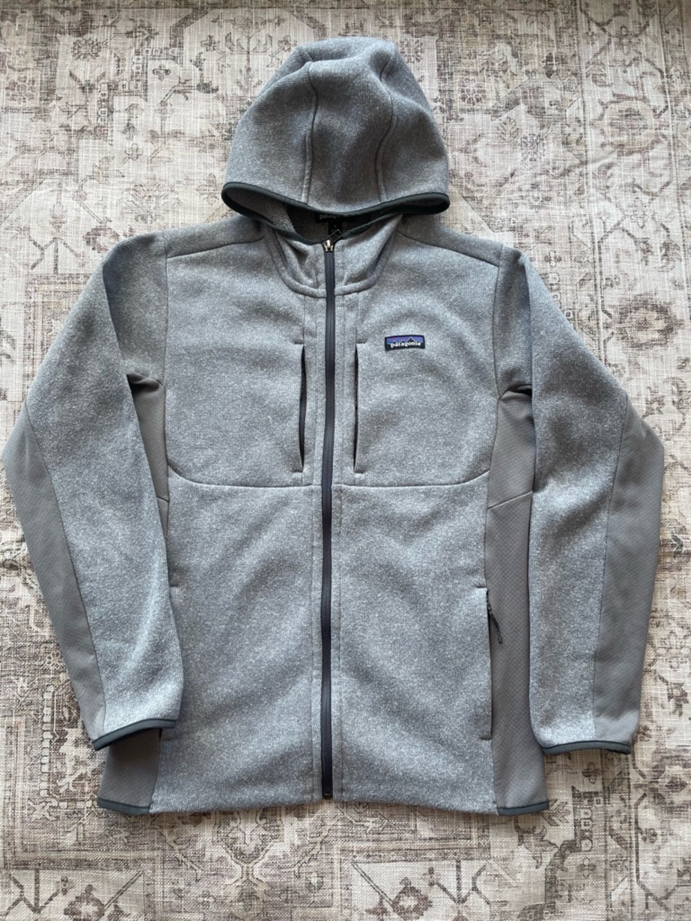 Patagonia Gray Hooded Fleece Zip Sweatshirt
